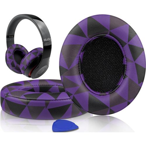 KAL-Coussinets D'Oreille, Oreillettes De Remplacement Pour Beats Studio 3 Et Studio 2 Casque Circum-Aural, Cache-Oreilles Couverts En Cuir Protine, Supression De Bruit Mousse  Mmoire