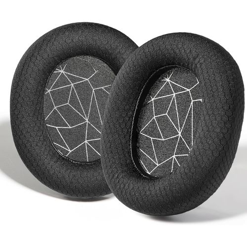 KAL-Coussinets De Remplacement En Cuir Pu Compatibles Avec Les Steelseries Arctis 1/Arctis 3/Arctis 5/Arctis 7/Arctis 7P/Arctis 9X/Arctis Pro/Arctis Prime (Tissu En Maille De Football-Noir)