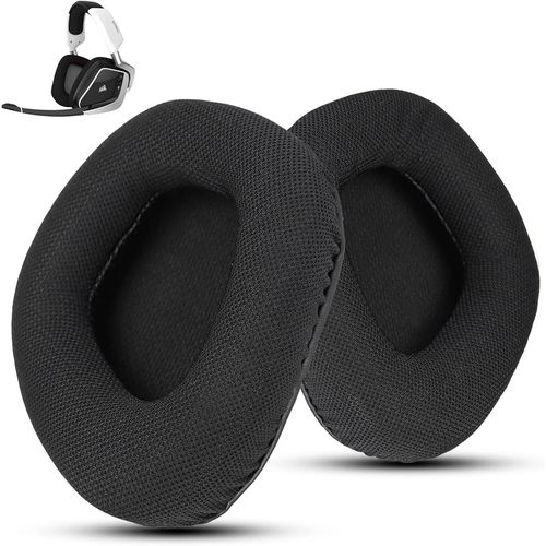KAL-Coussinets En Tissu Premium Pour Corsair Void Pro, Elite, Rgb, Se, Usb, Wireless -Confort Durable, Compatible Avec Void Rgb Elite, Void Surround (Noir)