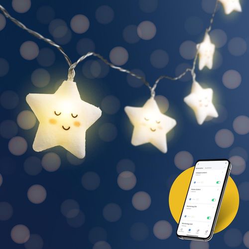 Kal-Cozyhome Guirlande Lumineuse Chambre toile Enfant - Tlcommande Via App & 20 Etoile Led Wifi I 7m Prise Usb I Guirlande Lumineuse Intrieur Fairy Lights Decoration Guirlandes Lumineuses Interie