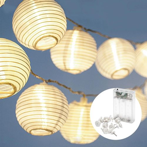 Kal-Cozyhome Guirlande Lumineuse Exterieure Pile Lampions - 20 Lampion Led & 7m I Minuterie  Piles I Guirlande Lumineuse Chambre Guirlande Lumineuse Intrieur Fairy Lights Guirlandes Lumineuses Noel