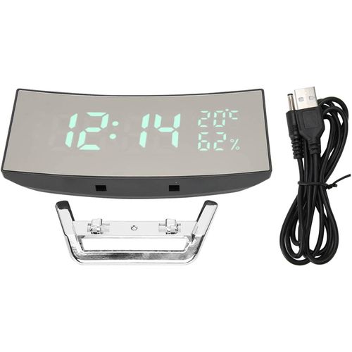 KAL-Digital Alarm Clock Curved Screen Smart Light Sensor Led Clock 12/24H Display Mode For Bedroom Office Dorm