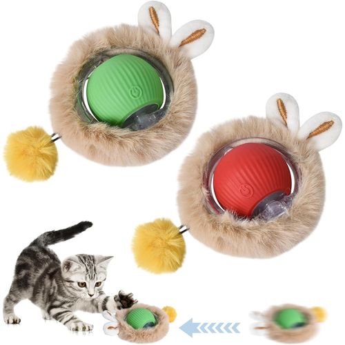 KAL-Ensemble De Jouets Interactifs Pour Chats - Boules lectroniques Rechargeables Usb En Rouge Et Vert Avec Mouvement  360, Lumires Led Et Modes Multiples, Pour Chats Et Petits Chiens