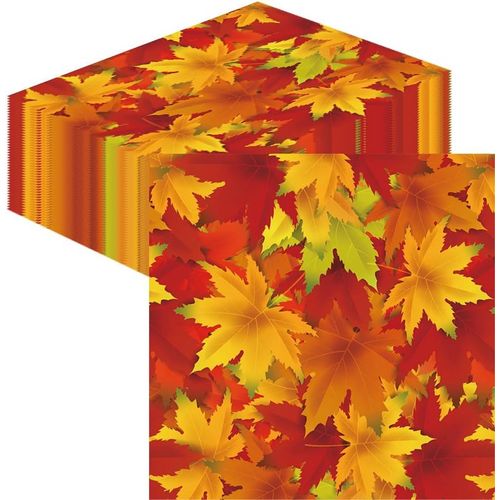 Kal-Finemark - Lot De 40 Serviettes D'automne - Dcoration De Table D'automne - Structure Des Feuilles D'automne - Dcoration De Table D'automne Avec Feuilles Et Feuillage - Couleurs D'automne -