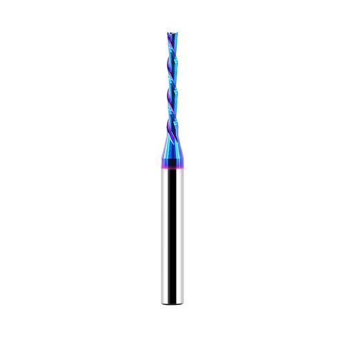 Kal-Fraise Defonceuse En Spirale Pour Dbitage Descendant, Diamtre De Coupe 3 Mm,Mche En Carbure Avec Revtement Nano Bleu, Fraise Defonceuse Cnc Pour Fin De Coupe En Bois