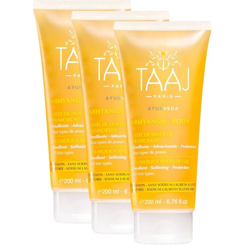Kal-| Gele De Douche Dlhicieuse - Abhyanga | Corps | Nettoie La Peau En Douceur | Peau Douce, Souple & Confortable | Tous Types De Peaux | Vegan & Sans Huile Essentielle | Lot De 3x200 Ml