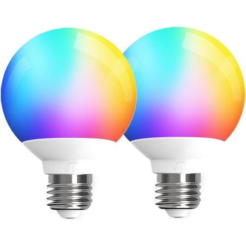 Kal-Globe Ampoule Connecte Alexa E27, Compatible Avec Alexa (Appareils Echo Requis), G80 6w Led Ampoule  Couleur Changeante Blanc Chaud 2700k + Rgb (2 Pack)