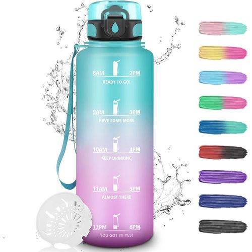 Kal-Gourde Motivation 1,5l, Gourde Sport Avec Filtre, Gourde Gradue Anti Fuite, Gourde Avec Slogan De Motivation, Facile  Nettoyer, Gourde Gradue Pour 1 Journee, Bouteille D'eau Pour Running, Rand