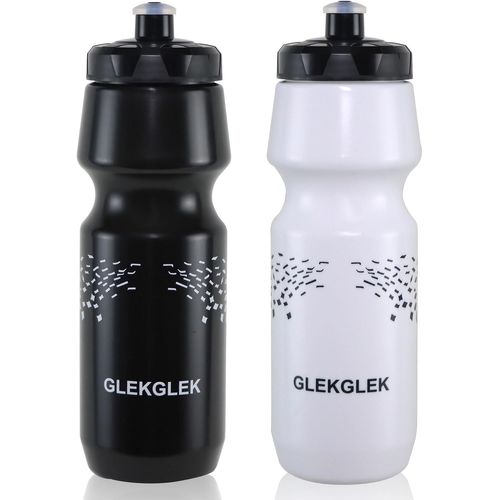 Kal-Gourde Sport Pour Cyclistes 750ml Sans Bpa Embout Buccal En Silicone Souple Pour Vlo De Route Et Vtt Set De 2 (Noir + Blanc)