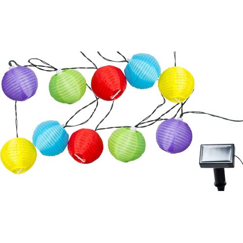 Kal-Guirlande Lumineuse De Fte Multicolore Guirlande Lumineuse Solaire Avec 10 Lampions De Jardin Multicolores clairage De Fte Extrieur 10 Led Pour Dcoration De Pavillon