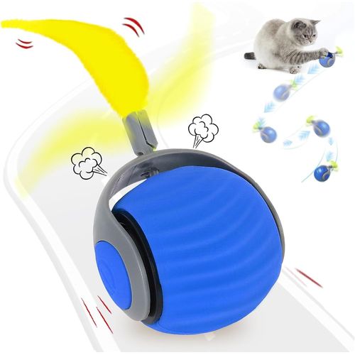 KAL-Jouet Chat Interactif, Balle Interactive Pour Chats Avec Queue Jouet Automatique Jouet Intelligent Pour Chat Balle Electrique Automatique Rotatif Pour Les Petits Chats D'Intrieur