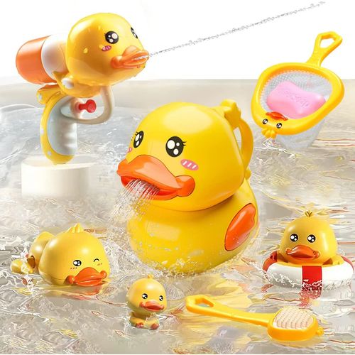 KAL-Jouet De Bain Bb, Jouet Bebe 1 An, 8 Pices Animaux Jouets Flottants, Jeu D'Eau Jouet De Piscine,Jouets De Douche Pour Garcon Fille - Canard