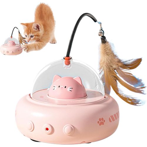 KAL-Jouet Interactif Pour Chat D'Intrieur A Plumes, Jouet Interactif Rechargeable Pour Chat