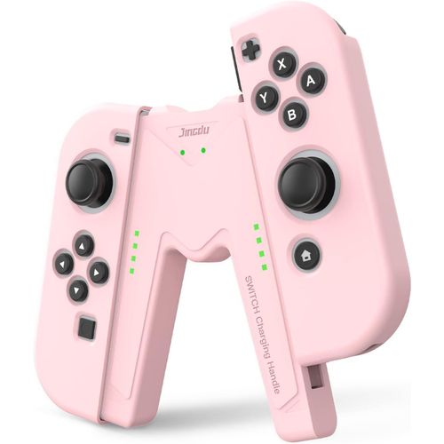 Kal-Joy-Con Charging Grip Handle Bracket For Ns Charging Station Comfort V-Shaped Gaming Grip Controller With Battery Indicators And Speed Charge While Play,Pink