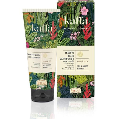 Kal-, Kaffa - Gel Douche Et Shampoing Sans Sulfate Naturel, Dlicat Et Parfum - Bain Moussant Et Shampooing nergisant Pour Soin Cheveux Et Corps Avec Rglisse Et Amande Douce, 200 Ml, Made In Italy