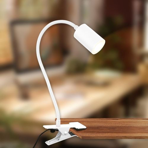Kal-- Lampe De Bureau Avec Interrupteur  Fil, Lumire Blanc Chaud, Orientable, Lampe Lecture, Pince, Chevet, Lecture Enfants, Lit, 40x10x6,5 Cm,