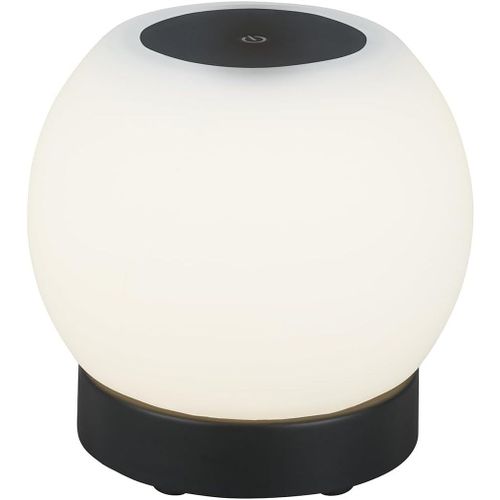 Kal-- Lampe De Table Led Akku, Dimmbar, Lampe De Table Led En Verre Sans Fil, Fonction Tactile, 3.300k Blanc Chaud, Noir, 150x160 Mm (Hxd)