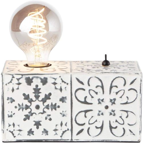 Kal-Lampe De Table Vagos 12cm Crme, Lampes D'intrieur, Lampes De Table, Dcoratives | 1x A60, E27, 60w, Convient Aux Lampes Normales (Non Incluses) | A ++ | Avec Interrupteur  Bascule