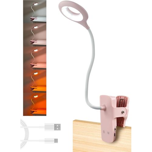 Kal-Lampe Led  Clipser  Intensit Variable  4,5 W  Lampe Led  Contrle Tactile Avec Col Flexible Et Pince Solide  5 Couleurs Et Niveaux De Luminosit  Lampe De Bureau Rechargeable