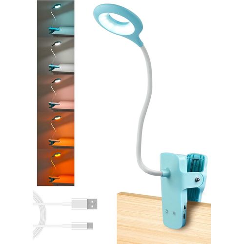 Kal-Lampe Led  Clipser  Intensit Variable \U2013 4,5 W \U2013 Lampe Led  Contrle Tactile Avec Col Flexible Et Pince Solide \U2013 5 Couleurs Et Niveaux De Luminosit \U2013 Lampe De Bureau Recha