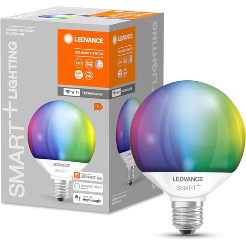 Kal-Lampe Led Intelligente Avec Wifi, Culot E27, Gradable, Couleurs Rgb Et Changement De Couleur De La Lumire, Globeform, Mat, Remplace Les Ampoules De 100w, Contrlable Avec Alexa, Google, App