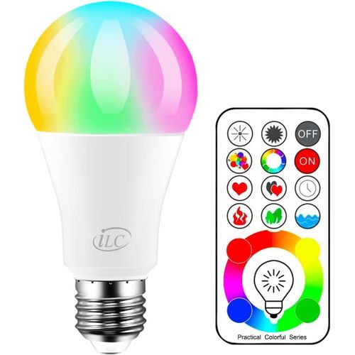 Kal-Led Ampoules De Couleur, quivalente 70w, Edison Changement De Couleur Ampoule Rgb+Blanc Dimmable - 120 Choix De Couleur - 10watt E27 Rgbw - 2 Modes Dynamiques - Tlcommande Compris