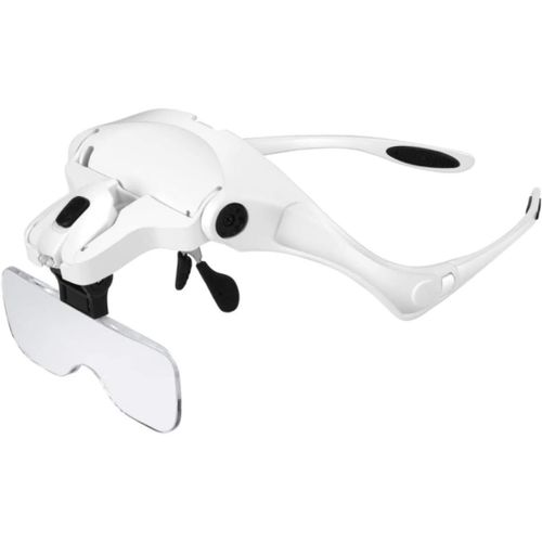 Kal-Led Illumine Mains Libres Lunette La Tte De Visire,(1.0x-3.5x)5 Lentilles Remplaables Rparation Des Lunettes De Lecture Casque Pour Bijouterie  Bijoux, Rparation Montre lectronique