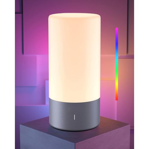 Kal-Led Lampe De Chevet Tactile Avec 3 Niveaux De Lumire Blanc Chaud Lampe De Table 256 Couleurs Rgb Poser, Intensit Lampe Chevet Chambre Portable Pour Lire Smart Moderne Variable Veilleuse