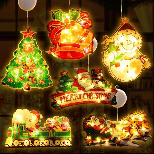 Kal-Led Lumires De Fentre De Nol, Nol Lustre  Ventouse De Fentre, Lumires De Dcoration De Nol, Led De Nol  Suspendre Dcoration De Fentre, Dcoration Lumire Pour Nol, Fte