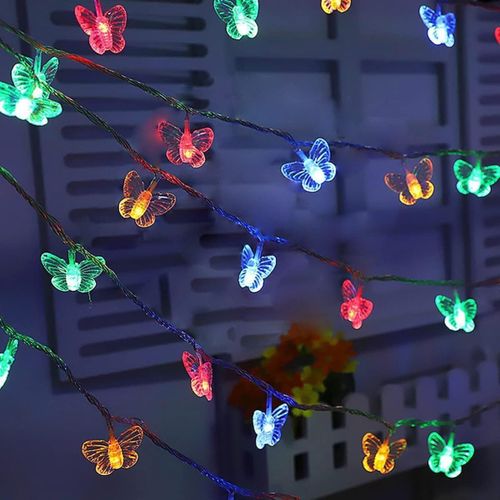 Kal-Libellule Guirlande Lumineuse 10 Pieds 20 Led Style Rtro Fil De Cuivre Papillon Guirlande Lumineuse  Piles Arbre De Nol Jardin Mariage Dcoration De Nol Et clairage D't (Multicolore)