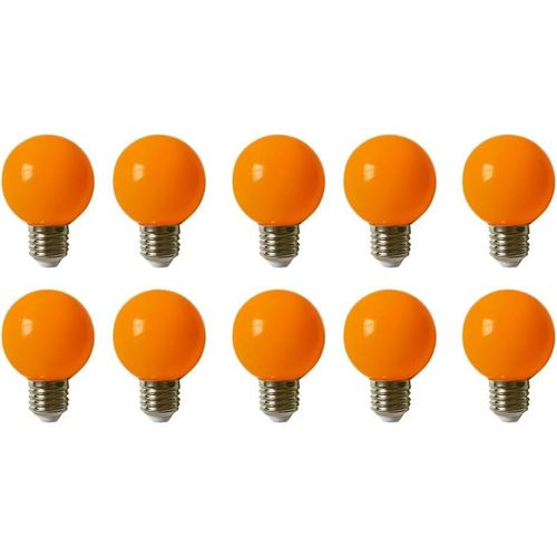 Kal-Lot De 10 E27 G60 Couleur Led 3w Ampoule Lampe 200 Lm conomie D'nergie Ampoules Couleur Adapt Pour L'clairage Des Ftes, Outdoor Patio Party Christmas,Orange