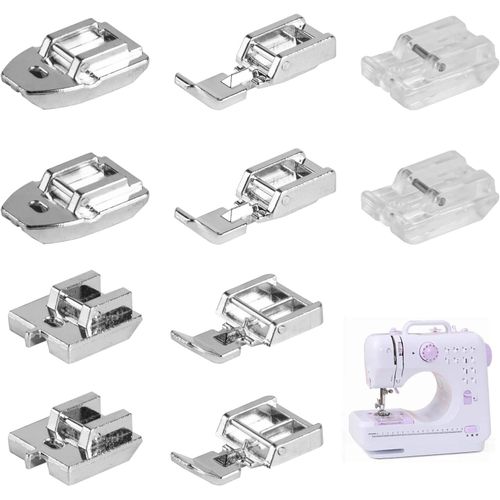Kal-Lot De 10 Pieds Presseurs Multifonctions Avec Fermeture clair -Pour Machine  Coudre -Pour Machine  Coudre -Compatible Avec Les Machines  Coudre Singer Privileg Brother, Etc. (5 Tailles)