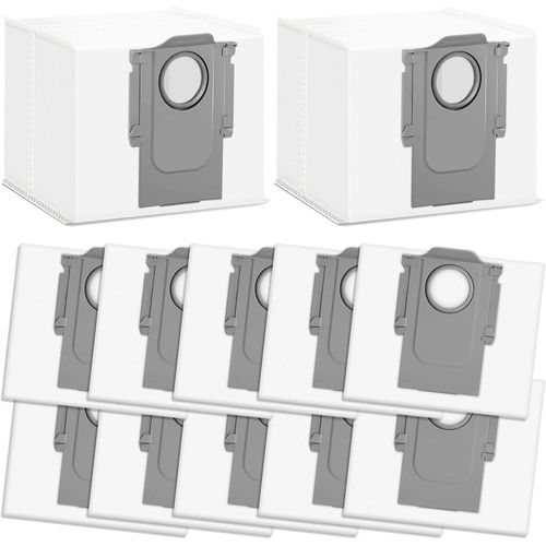 KAL-Lot De 12 Sacs D'Aspirateur Pour Roborock S8+ S8 Pro Ultra S8 Maxv Ultra S7 Maxv Ultra S7 Pro Ultra Q7+ Q7 Max+ T8 Q5+ G10S Pro G20S,Sacs D'Aspirateur De Rechange Station D'Aspiration