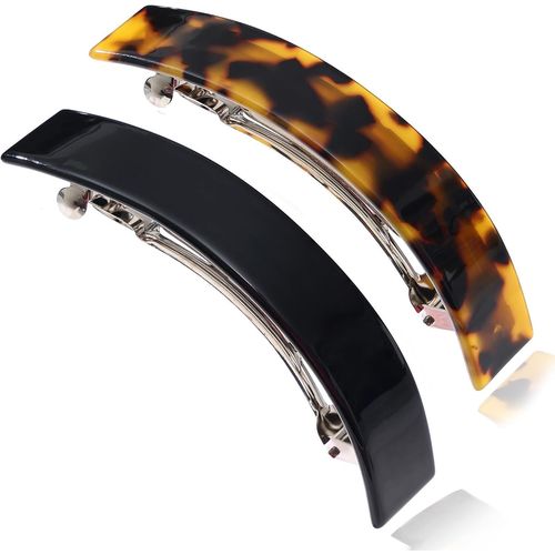 Kal-Lot De 2 Barrettes  Cheveux Femme Grande Pince  Cheveux Cheveux pais Clip Cheveux Franais Pinces  Cheveux Automatiques Pour Femmes Cheveux Fins