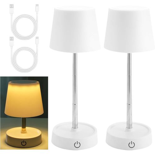 Kal-Lot De 2 Lampes De Table Led Rechargeables Par Usb - Lampe De Table Tlescopique  Intensit Variable - Lampe De Chevet Tactile - Convient Pour Les Tables De Chevet, La Chambre Et Le Salon.