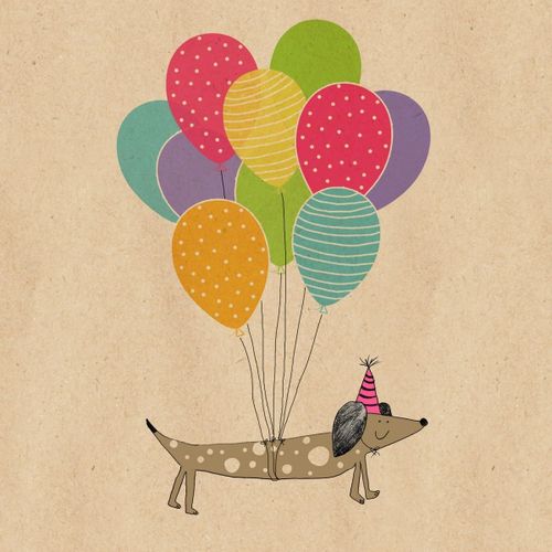 Kal-Lot De 20 Serviettes En Papier Recycl Pour Anniversaire Teckel Avec Ballons Comme Dcoration De Table Serviettes En Papier  Motif. Convient galement Pour Le Dcoupage Et La Technique Des Servi