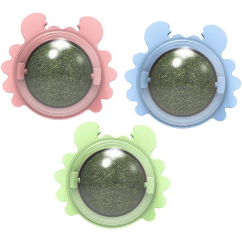 KAL-Lot De 3 Balles  Lcher Pour Chat - Jouet Rotatif Pour Animaux De Compagnie