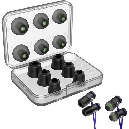 KAL-Lot De 6 Paires De Coussinets Pour couteurs, Pointes En Mousse  Memoire De Forme Et Silicone, Embouts De Rechange Pour Embout Ecouteur Intra Auriculaire, Tailles S/M/L