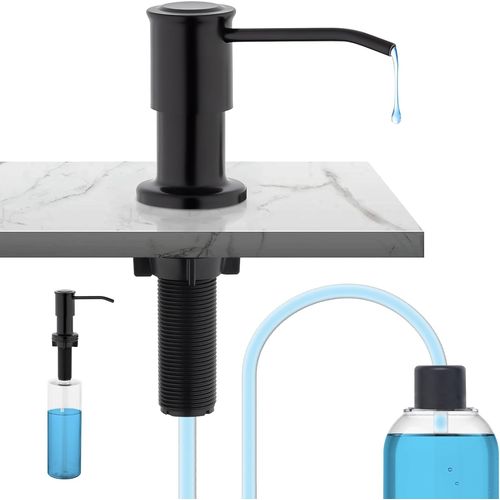 Kal-M34040b, Distributeur De Savon Pour vier De Cuisine Avec Bouteille 500ml Et Ensemble De Rallonge De 1,0 M, Diffuseur Pompe Liquide, Cach Distributeur Liquide Vaisselle