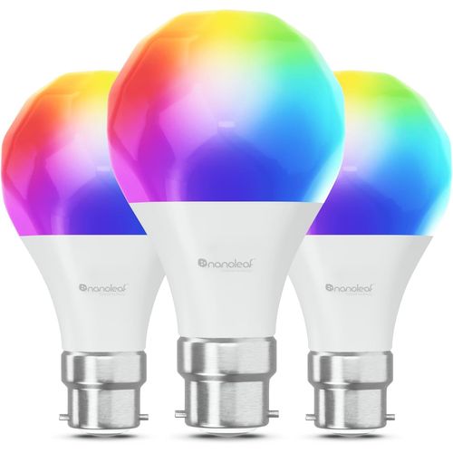 Kal-Matter Essentials Pack De 3 Ampoules Led B22 Connectes Rgbw - Lampes Intelligentes, Matter Sur Thread, Bluetooth, Compatible Google Apple, Synchro Musique Et Ecran, Salon Bureau Gaming