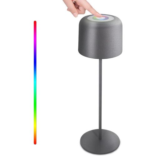 Kal-Metal Lampe De Table Led Sans Fil  Intensit Variable Fonctionne Sur Batterie Avec Interrupteur Tactile Pour Une 8 Couleurs Disponibles Et tanche Ip54 Pour Chambre, Lecture, Travail, Bar, Resta