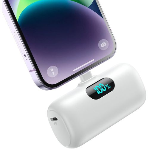 Kal-Mini Batterie Externe Pour Iphone 5000mah, Mise  Niveau 15w Pd 3.0a Charge Rapide, Compact Et Lger Power Bank cran Lcd Chargeur Portable Compatible Avec Iphone 14/14 Pro Max/13/12/11/X/8/7/6 -