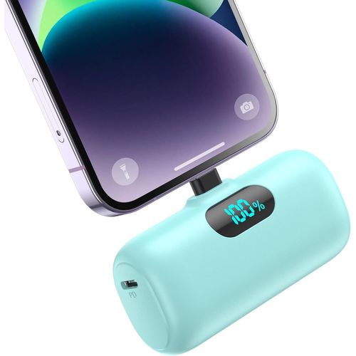 Kal-Mini Batterie Externe Pour Iphone 5000mah, Mise  Niveau 15w Pd 3.0a Charge Rapide, Compact Et Lger Power Bank cran Lcd Chargeur Portable Compatible Avec Iphone 14/14 Pro Max/13/12/11/X/8/7/6 -