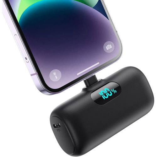 Kal-Mini Batterie Externe Pour Iphone 5000mah, Mise  Niveau 15w Pd 3.0a Charge Rapide, Compact Et Lger Power Bank cran Lcd Chargeur Portable Compatible Avec Iphone 14/14 Pro Max/13/12/11/Xr/X/8/7/
