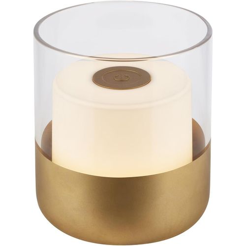 Kal-- Mini Lampe De Table Led Sans Fil Avec Verre, Lampe De Chevet  Intensit Variable Touch, Lampe De Table Outdoor & Indoor, Lampe De Camping, Lumire Blanche Chaude, 9x10 Cm, Couleur Or