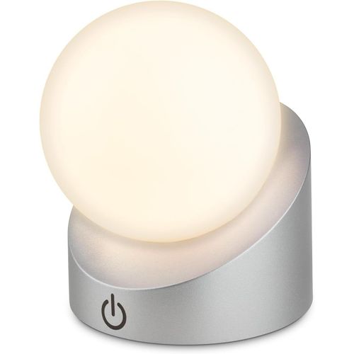 Kal-- Mini Lampe De Table Led Sans Fil Ip54 Avec Touche, Variateur Par Paliers, Batterie Et Source Interchangeables, Lampe De Chevet, Boule, Lampe Led, Lampe De Table  Batterie, 10x8x9 Cm