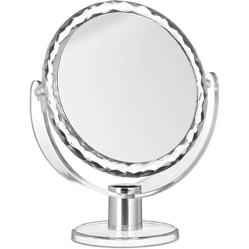 Kal-Miroir De Maquillage Grossissant  Poser Miroir Rond Pivotant Sur Pied Hxlxp: 23 X 19 X 10 Cm, Transparent