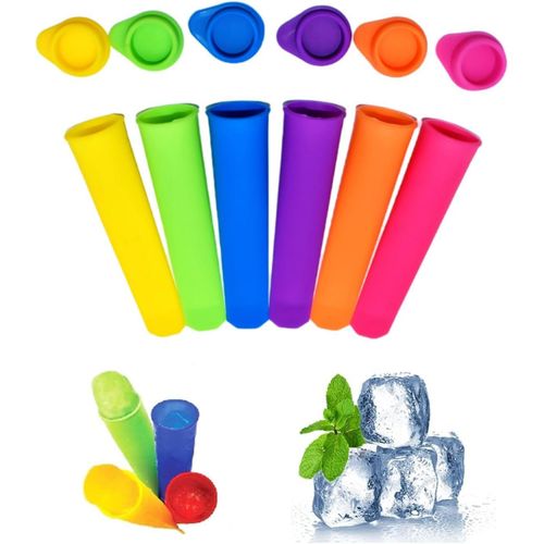 Kal-Moule A Glace En Silicone, 6 Pcs De Moule  Popsicle - Moules  Glace Rutilisables En 100% Silicone Alimentaire - Sans Bpa - Pratique, Non Toxique Et Respectueux De L'environnement