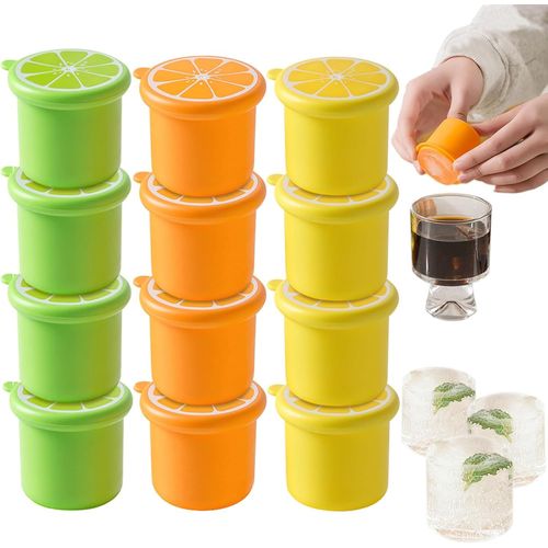 Kal-Moule  Glaons, 12 Pices 5cm Citron Large Moule  Glaons Avec Couvercle Moule  Crme Glace Moule  Popsicle Bac A Glacons Moule  Glaons Rigolo Moule A Glacon Rond Bac Congelation Puree
