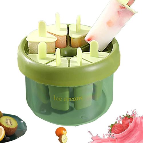 Kal-Moules  Sucettes Glaces,Popsicle Moules Rutilisable,Diy Moule Glace  L'eau,Moules  Glaces Avec Batonnet,8 Cellules Moule  Crme Glace Avec Batonnet,Ice Pop Mold Pour Enfant Et Adulte (Vert